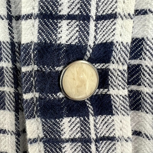 LUCKY BRAND Shirt Womens Medium Windowpane Plaid Flannel Casual Button Up Ladies - Picture 5 of 16